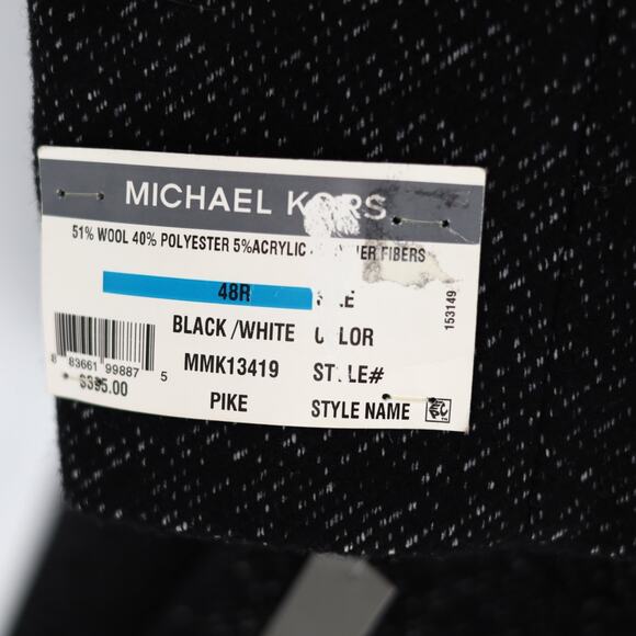 Michael Kors Men's Black Dash Wool Blend Pike Classic-Fit Overcoat Size 48R - Picture 6 of 9